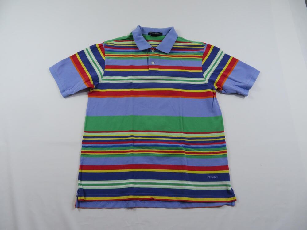 Daniel Cremieux Polo Pique Collared Shirt Striped Sz L